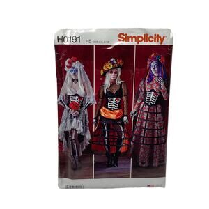 Simplicity H0191 8772 Misses Day of The Dead Costume Sewing Pattern 6-14